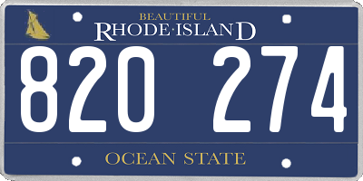 RI license plate 820274