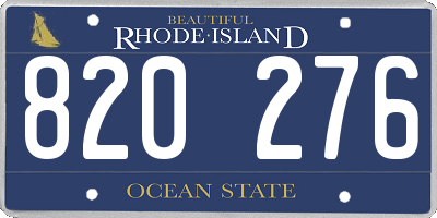 RI license plate 820276