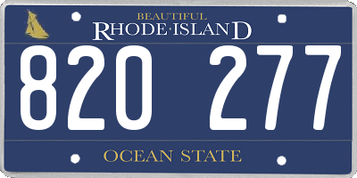 RI license plate 820277