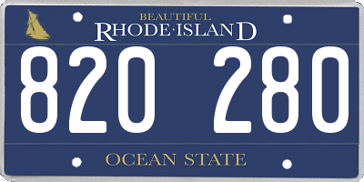 RI license plate 820280