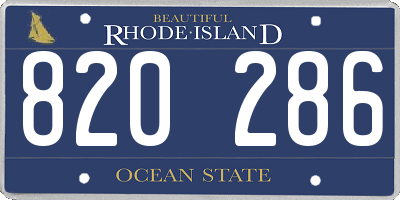 RI license plate 820286
