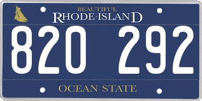 RI license plate 820292