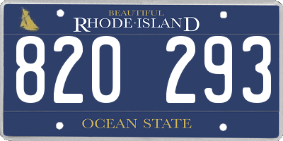 RI license plate 820293