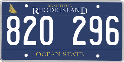 RI license plate 820296