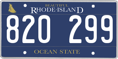 RI license plate 820299