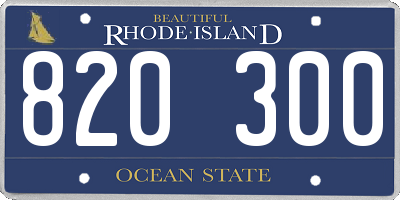 RI license plate 820300