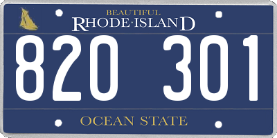 RI license plate 820301