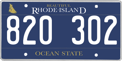 RI license plate 820302