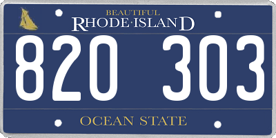 RI license plate 820303