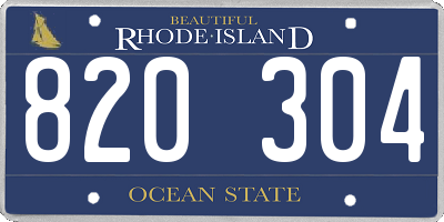 RI license plate 820304