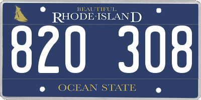 RI license plate 820308