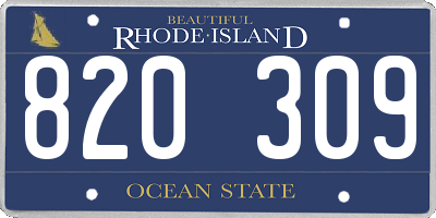 RI license plate 820309