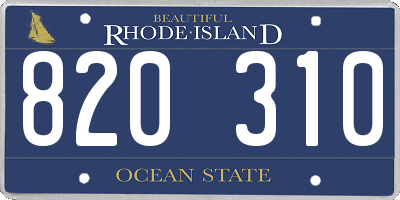 RI license plate 820310