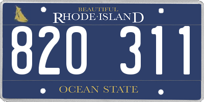 RI license plate 820311