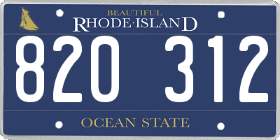 RI license plate 820312