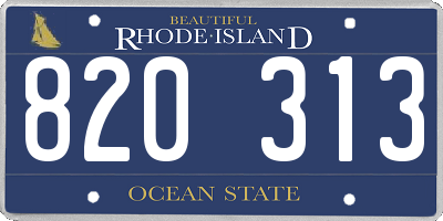 RI license plate 820313