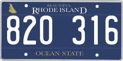 RI license plate 820316