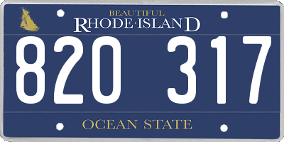 RI license plate 820317
