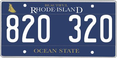 RI license plate 820320