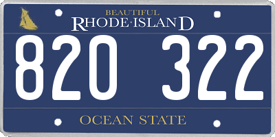 RI license plate 820322