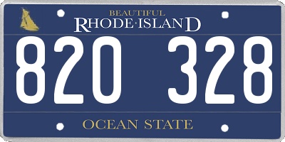 RI license plate 820328