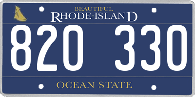 RI license plate 820330