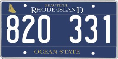 RI license plate 820331