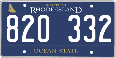 RI license plate 820332