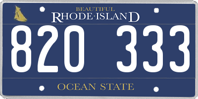 RI license plate 820333