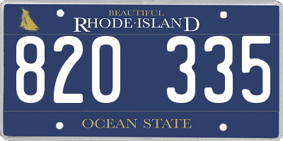 RI license plate 820335