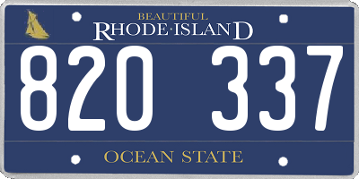 RI license plate 820337