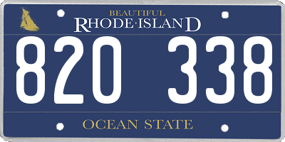 RI license plate 820338