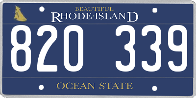 RI license plate 820339