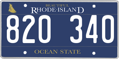 RI license plate 820340