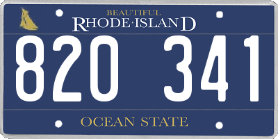 RI license plate 820341