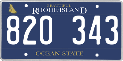 RI license plate 820343