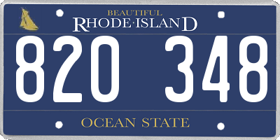RI license plate 820348