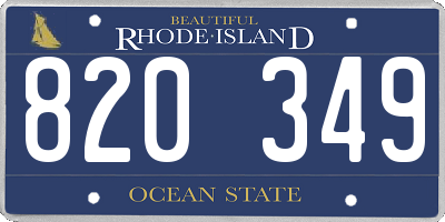 RI license plate 820349