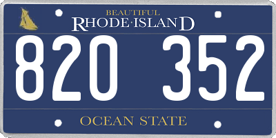 RI license plate 820352