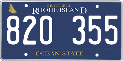 RI license plate 820355