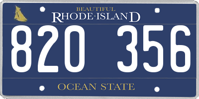 RI license plate 820356