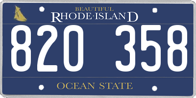 RI license plate 820358