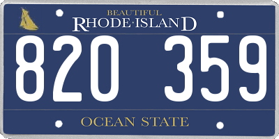 RI license plate 820359