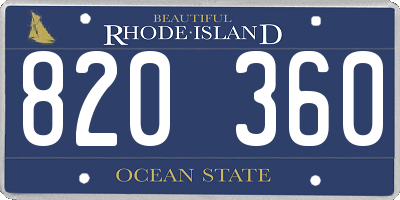 RI license plate 820360