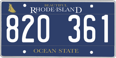 RI license plate 820361