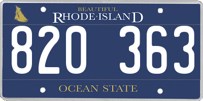 RI license plate 820363