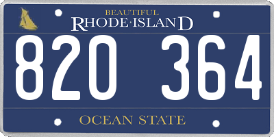 RI license plate 820364