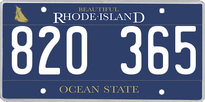 RI license plate 820365