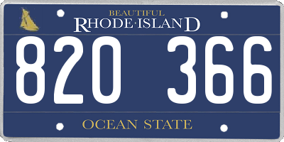 RI license plate 820366
