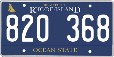 RI license plate 820368